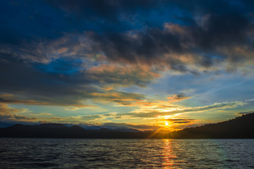 Beautiful landscape scenes at lake jocassee south carolina