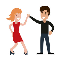 Couple dancing and smiling