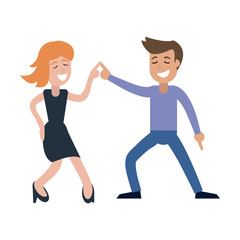 Couple dancing and smiling