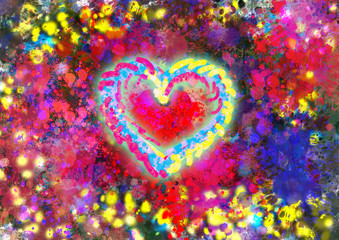 Obraz na płótnie Canvas colorful heart on the background , greeting card 