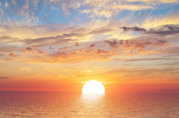 Fototapeta Summer sky background on sunset obraz