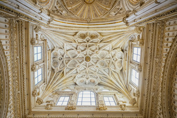 Obraz premium Cordoba, Spain. May 4, 2017 : Ceiling of Mezquita, Mosque–Cathedral of Córdoba, Andalusia.
