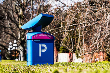 Pay parking meter in the street