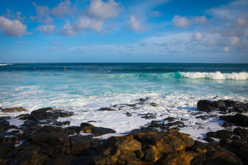 Fototapeta na wymiar Sea and rocks, Hawaii
