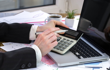 Accounting. Items for doing business in the office in the composition.