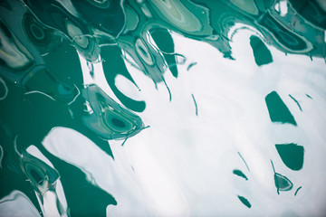 Beautiful reflection of the details of yachts in the port of Los Gigantes. Tenerife. Canary...