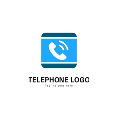 Telephone logo template design. Telephone logo with modern frame vector design