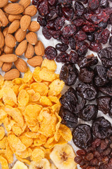 Healthy nutritious ingredients as source vitamins, carbohydrates and dietary fiber
