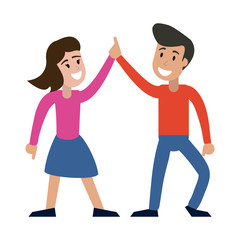 Couple dancing and smiling