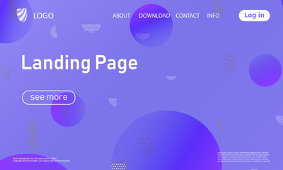 Landing page. Geometric background.