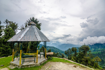 Fototapeta na wymiar hut on a view point Himalayas