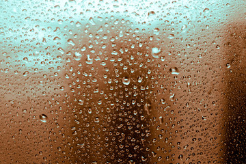 raindrops on glass, condensate 