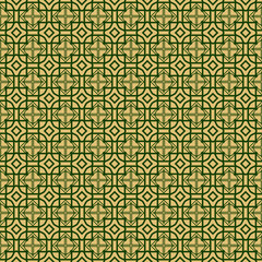Modern Geometric Pattern With Hand-Drawing Ornament. Vector Super Illustration. For Fabric, Textile, Bandana, Scarg, Colored Print. Green olive color