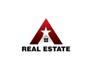 initial letter A and star as a roof of a house for real estate and home logo