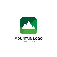 Mountain logo template design. Mountain logo with modern frame vector design