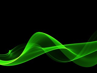 Abstract Green Background, Futuristic Wavy