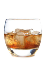 Vintage glass goblet on white background