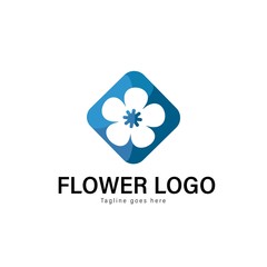 Flower logo template design. Flower logo with modern frame vector design