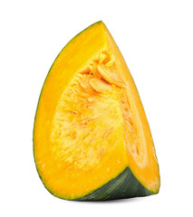 Slice pumpkin isolated on white clippin path