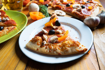Hot pepperoni pizza