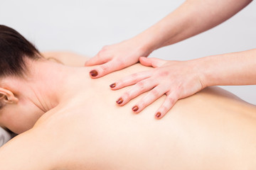 Obraz na płótnie Canvas Neck massage in a beauty salon