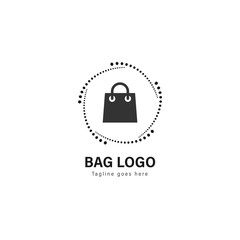 Shop logo template design. Shop logo with modern frame vector design