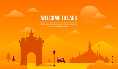 Famous landmark of laos, Southeast asia travelling attraction.