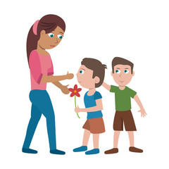 Single mother with kid