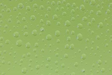 ガラスに付いた水滴 背景緑