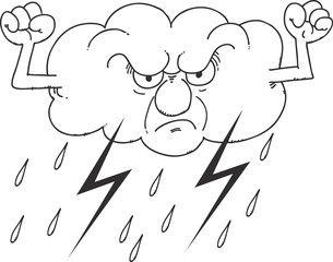 cloud with rain and lightning