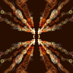 Abstract gear wheel pattern on a brown background