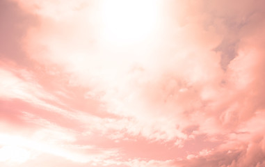 Fabulous sunset on a blue sky with white clouds. Background, texture.