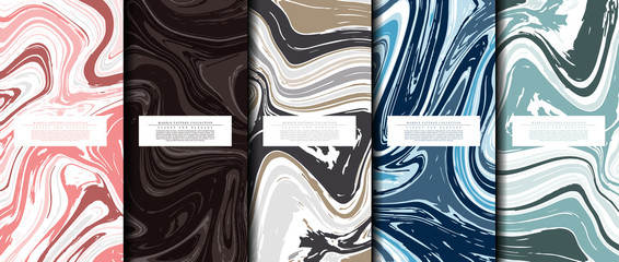 Marble pattern collection abstract texture background template copy-space vector