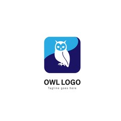 Owl logo template design. Owl logo with modern frame vector design