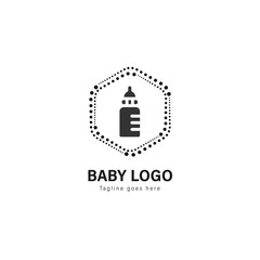 Baby logo template design. Baby logo with modern frame vector design