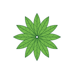 Vegan icon green leaf label template for vegan or vegetarian food package design. Isolated green leaf icon for vegetarian bio nutrition and healthy diet or vegan restaurant menu symbols set
