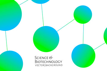 Modern background with hexagons, chemical bonds, molecules pattern. Medicine, science, biotechnology, pharmacology innovation concept. Place for text. White backdrop. Vector EPS 10 illustration.