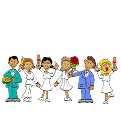 Pflegepersonal Cartoon isoliert