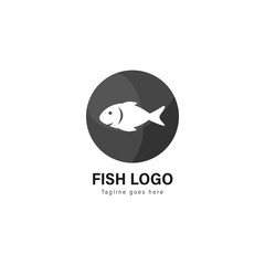 Fish logo template design. Fish logo with modern frame vector design