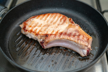 Grilled pork steak.
