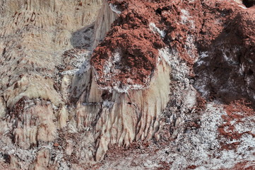 Geology. The texture of minerals formed under the influence of erosion.
