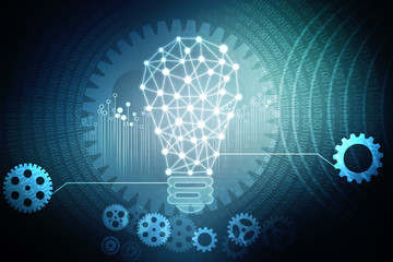 bulb future technology, innovation background, creative idea concept 