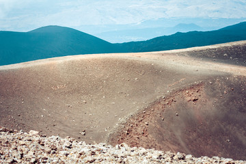 Mount Etna, active volcano on the east coast of Sicily, Italy.