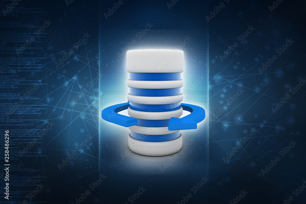Poster 3d rendering database storage network concept