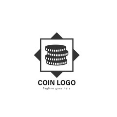 Coin logo template design. Coin logo with modern frame vector design