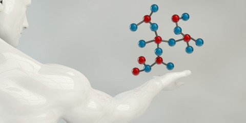 Man Holding Molecule