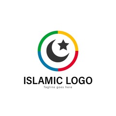 Islamic logo template design. Islamic logo with modern frame vector design