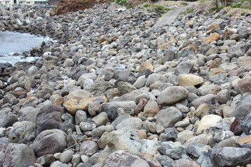 海岸　石