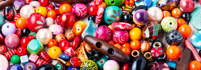 Fototapeta na wymiar Beads or colorful beads