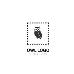 Owl logo template design. Owl logo with modern frame vector design